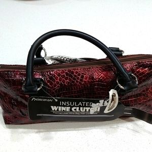 New Burgundy Insulated Wine Clutch with Corkscrew